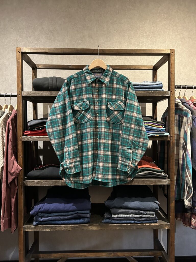 「used」70’s PENDLETON Ombra Check Wool Shirt