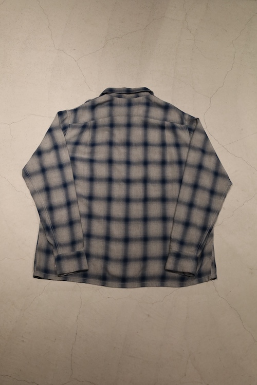CALM】Rayon Ombre Check Shirt（blue/gray） | calm